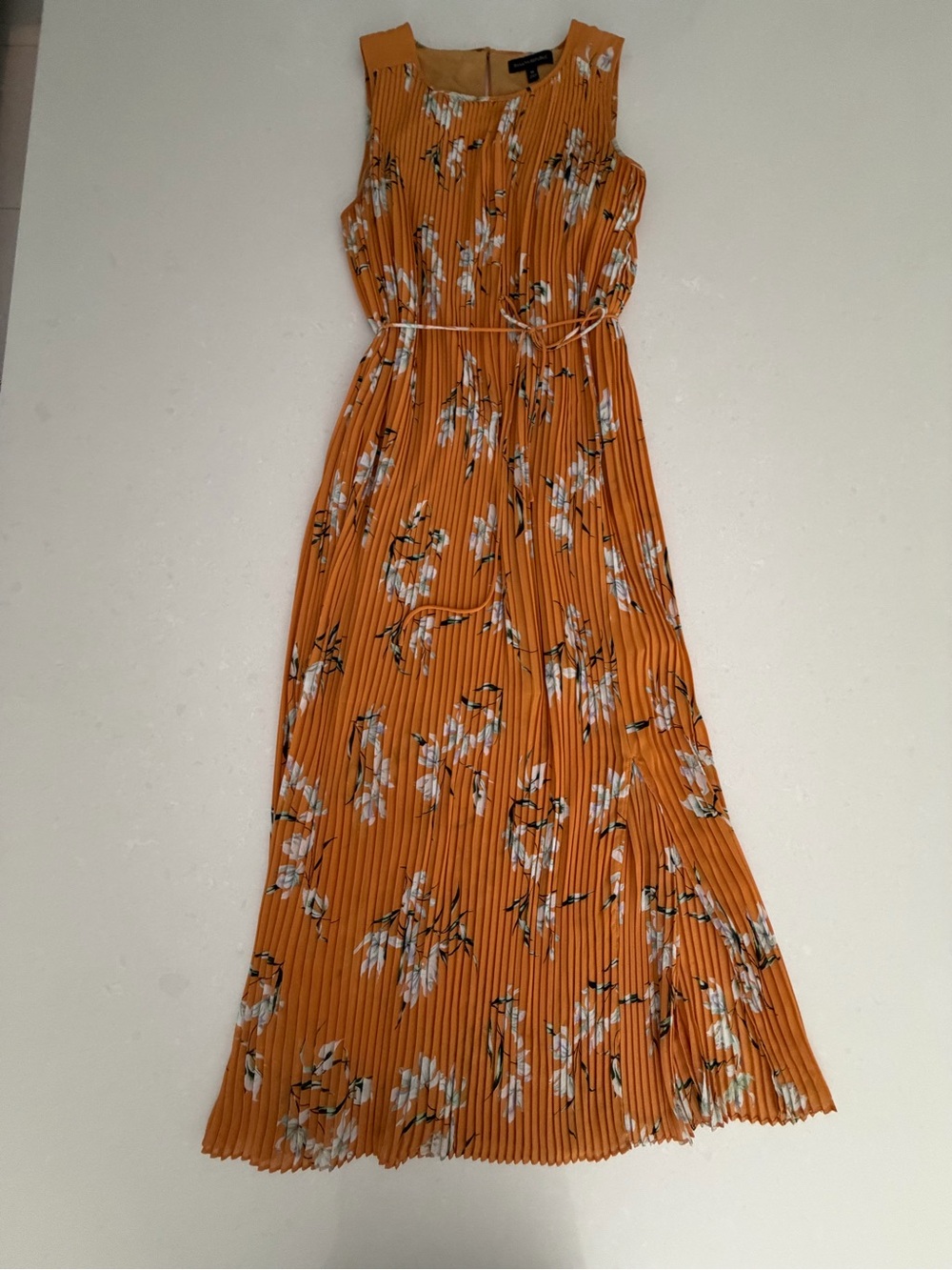 Banana Republic Pleated Floral Maxi Dress - Orange